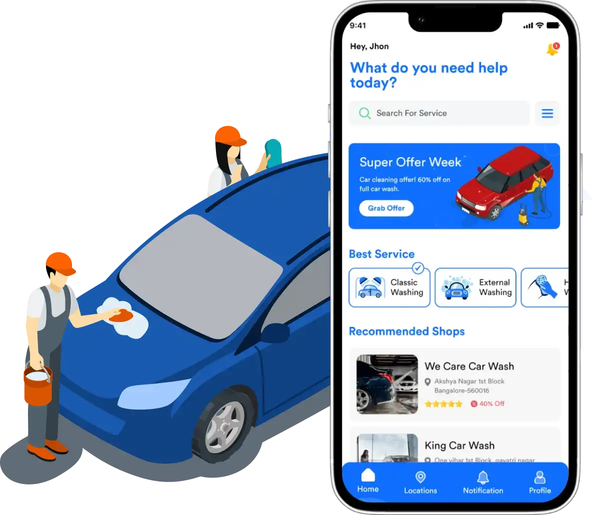 car wash app development img